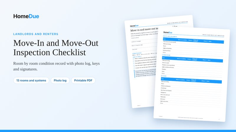 Move-In and Move-Out Inspection Checklist